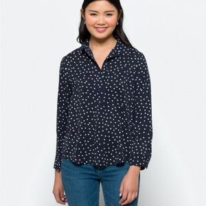 Navy Polka Dot Women's Blouse, size XL